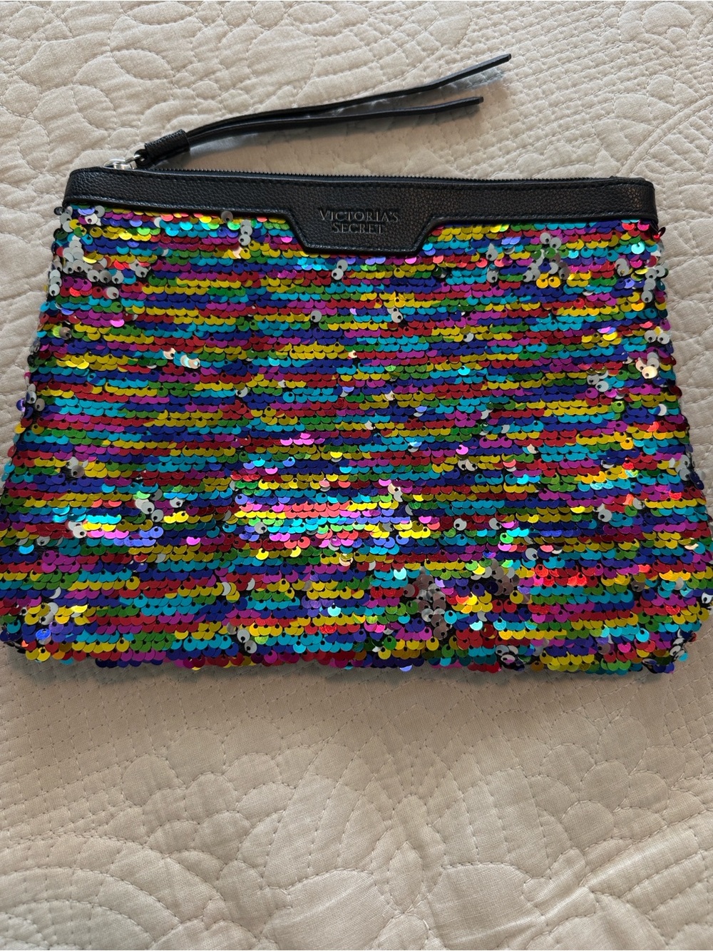 Rainbow Pride Sequin cosmetic bag Clutch victoria’s Secret festival parade Y2K